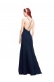 Affordable High Halter Fit and Flare Long Chiffon Prom Dress with Criss Cross Low Back Canada