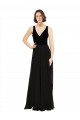 Affordable Stretch Velvet and Chiffon Prom Dress with V-Neckline Canada