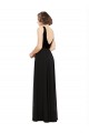 Affordable Stretch Velvet and Chiffon Prom Dress with V-Neckline Canada