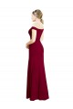 Affordable Off the Shoulder Long Chiffon Prom Dress with Pleats Canada