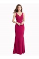 Affordable V-Neck Mermaid Chiffon Prom Dress with V-Back and Belt Canada