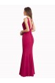 Affordable V-Neck Mermaid Chiffon Prom Dress with V-Back and Belt Canada