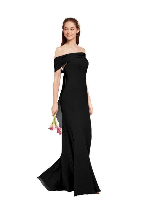 Affordable Fit and Flare Long Chiffon Prom Dress with Sash and Open Back Canada
