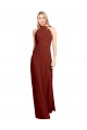 Affordable Slim High Neck Halter Fitted Open Back Chiffon Prom Dress Canada
