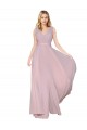 Affordable Draped V-Neck Long Chiffon Prom Dress with Shirred Bodice Canada