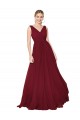 Affordable Draped A-Line V-Neck Floor Length Chiffon Prom Dress Canada