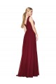 Affordable Draped A-Line V-Neck Floor Length Chiffon Prom Dress Canada