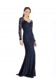 Affordable Illusion Long Sleeves Lace Prom Dress with Sheer Keyhole Back Canada