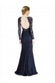 Affordable Illusion Long Sleeves Lace Prom Dress with Sheer Keyhole Back Canada