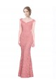 Affordable Sweetheart Mermaid Long Lace Prom Dress with Wide Straps Canada
