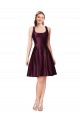 Affordable Classic Knee Length Satin Cocktail Prom Dress / Homecoming Dress with V Back and Bow Detail Canada