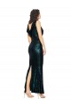 Affordable V-Neck Full Length Sequin Prom Dress with Draped Back Canada