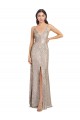 Affordable V-Neck Fully Sequin Prom Dress with V-Back and Front Slit Canada