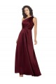 Affordable One Shoulder Silky Satin Prom Dress with Subtle Pleats Canada