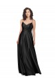 Affordable Full Length V-Neckline Silky Satin Prom Dress with Full Skirt Canada