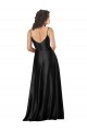 Affordable Full Length V-Neckline Silky Satin Prom Dress with Full Skirt Canada