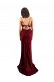 Affordable Cowl Neck Long Criss Cross Open Back Silky Satin Prom Dress Canada