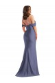 Affordable Off the Shoulder Corset Silky Satin Mermaid Prom Dress with Side Slit Canada