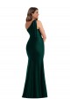 Affordable Cascading Bow One Shoulder Silky Satin Mermaid Prom Dress with Front Slit Canada
