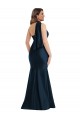 Affordable Scarf Neck One Shoulder Silky Satin Mermaid Prom Dress with Front Slit Canada