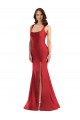 Affordable Square Neck Silky Satin Mermaid Prom Dress with Side Slit Canada