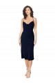 Affordable Short Midi Length Silky Satin Cocktail Prom Dress / Homecoming Dress with Cowl Neck and Cross Back Straps Canada