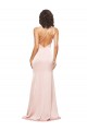 Affordable Full Length Ruched Silky Satin Prom Dress with Low Back and High Split Canada