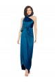 Affordable High Halter Neck Silky Satin Prom Dress with Sash Overlay and Side Split Canada