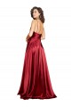 Affordable Cowl Neckline Long Silky Satin Prom Dress with Spaghetti Straps Canada