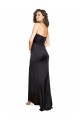 Affordable Full Length One Shoulder Ruffled Long Silky Satin Prom Dress with High Slit Canada