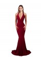Affordable Halter Mermaid Plunge V-Neckline Open Back Bow Tie Spandex Prom Dress Canada