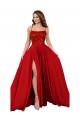 Affordable Lace Over Bodice Long Spandex Prom Dress with Slit Canada