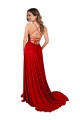 Affordable Lace Over Bodice Long Spandex Prom Dress with Slit Canada