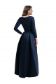 Affordable Long Sleeves Wrapped Spandex Prom Dress with High Low Full Skirt and Pockets Canada