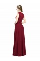 Affordable Square Neck Subtle Cap Sleeeves Crepe Prom Dress Canada