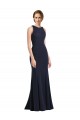 Affordable High Neck Sheath Long Crepe Prom Dress Canada