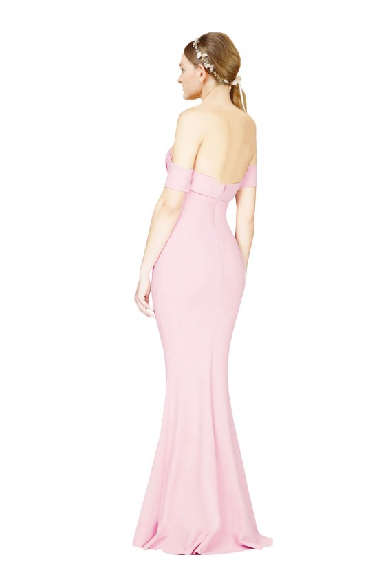 Affordable Full Length Off the Shoulder Prom Dress with Twist Front Canada