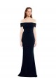Affordable Off the Shoulder Fitted Crepe Prom Dress with Back Cut Out Canada