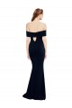 Affordable Off the Shoulder Fitted Crepe Prom Dress with Back Cut Out Canada