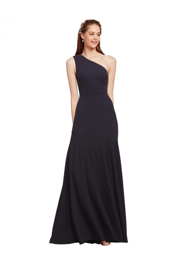 Affordable Fit and Flare Crepe Prom Dress with One Shoulder Canada