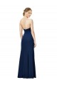 Affordable Strapless Fit and Flare Long Crepe Prom Dress with Knot and Slit Canada