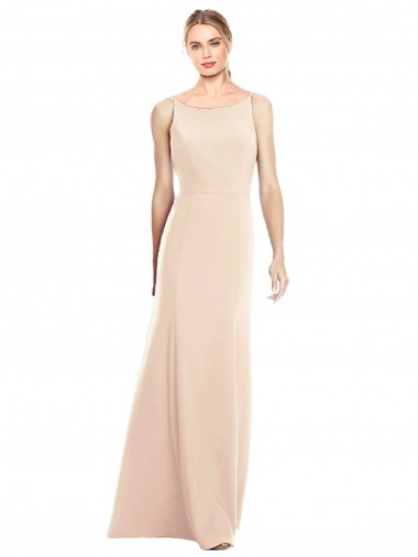 Affordable V-Spaghetti Strap Open Back Bateau Neck Trumpet Prom Dress Canada