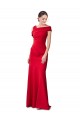 Affordable Sleeveless Ruched Crepe Mermaid Prom Dress with Off The Shoulder Detail Canada