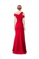 Affordable Sleeveless Ruched Crepe Mermaid Prom Dress with Off The Shoulder Detail Canada