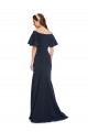 Affordable Off the Shoulder Crepe Prom Dress with Short Ruffle Sleeves. Canada