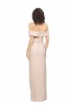 Affordable Off the Shoulder Long Crepe Prom Dress with Waist Tie and Slit Canada