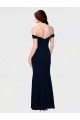 Affordable Mermaid Off the Shoulder Long Crepe Prom Dress with Low Back Canada