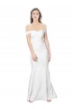 Affordable Mermaid Off the Shoulder Long Crepe Prom Dress with Low Back Canada