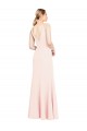 Affordable Slim A-Line V-Neck Long Stretch Crepe Prom Dress with V-Back Canada