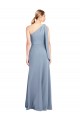 Affordable Draped Flutter Sleeves One Shoulder Stretch Crepe Prom Dress Canada